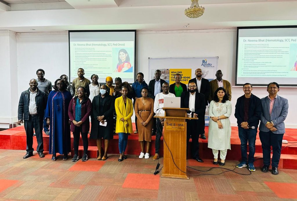 Dr. Neema Bhat with Apollo Hospitals Information Centre Nairobi Team